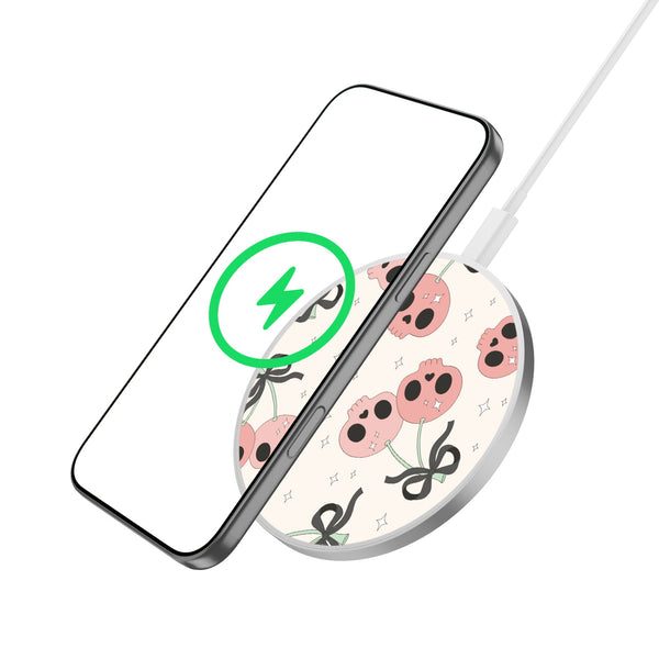 MyBat Design Lab Series Wireless Charging Pad - Silver - Cherry Skulls - MCGWIRC22SL-408-2.jpg