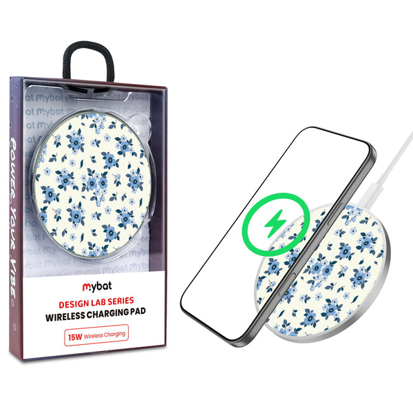 MyBat Design Lab Series Wireless Charging Pad - Silver - Porcelain Petals - MCGWIRC22SL-437-1.jpg