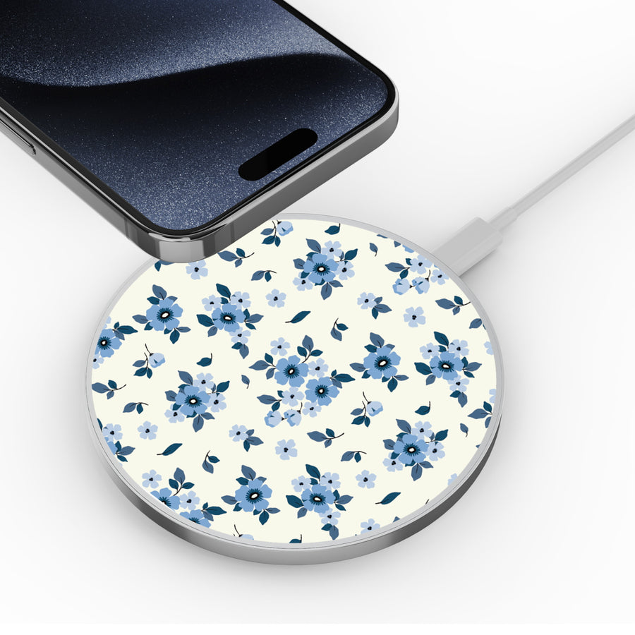 MyBat Design Lab Series Wireless Charging Pad - Silver - Porcelain Petals - MCGWIRC22SL-437-4.jpg