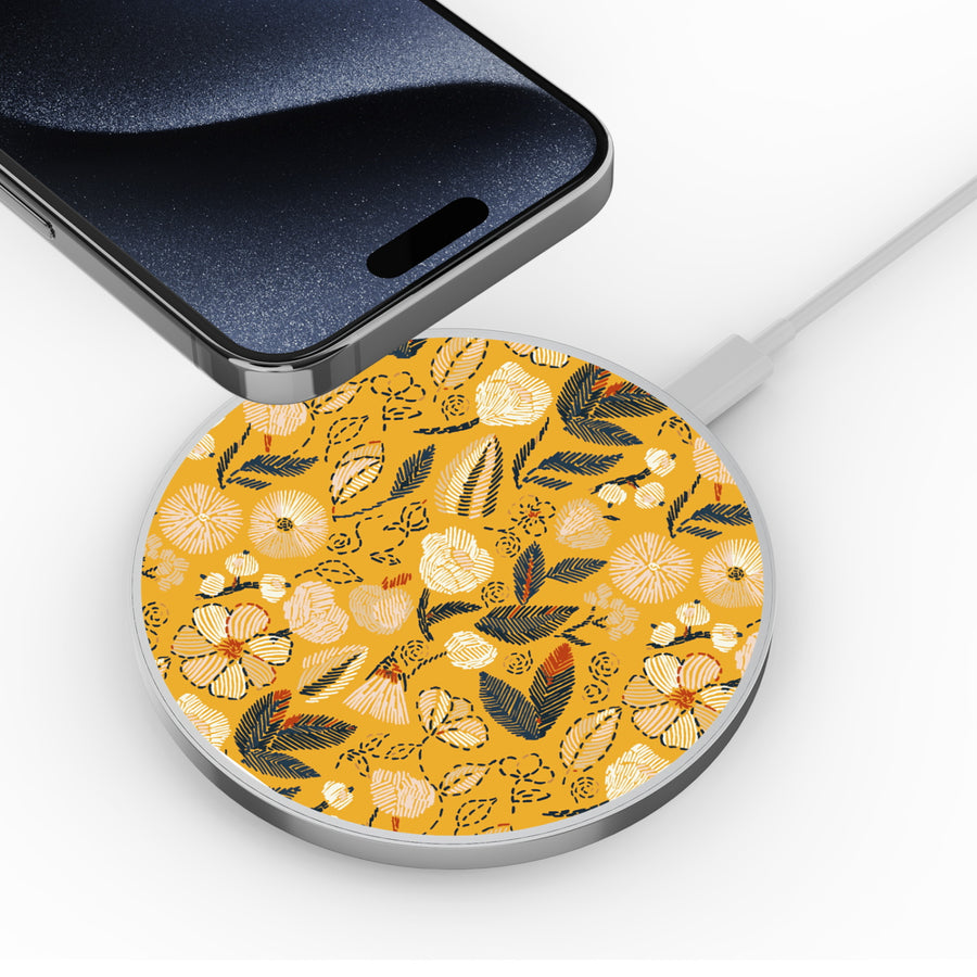 MyBat Design Lab Series Wireless Charging Pad - Silver - Floral Stitch - MCGWIRC22SL-439-4.jpg