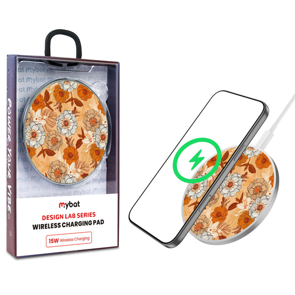 MyBat Design Lab Series Wireless Charging Pad - Silver - Retro Bouquet - MCGWIRC22SL-440-1.jpg