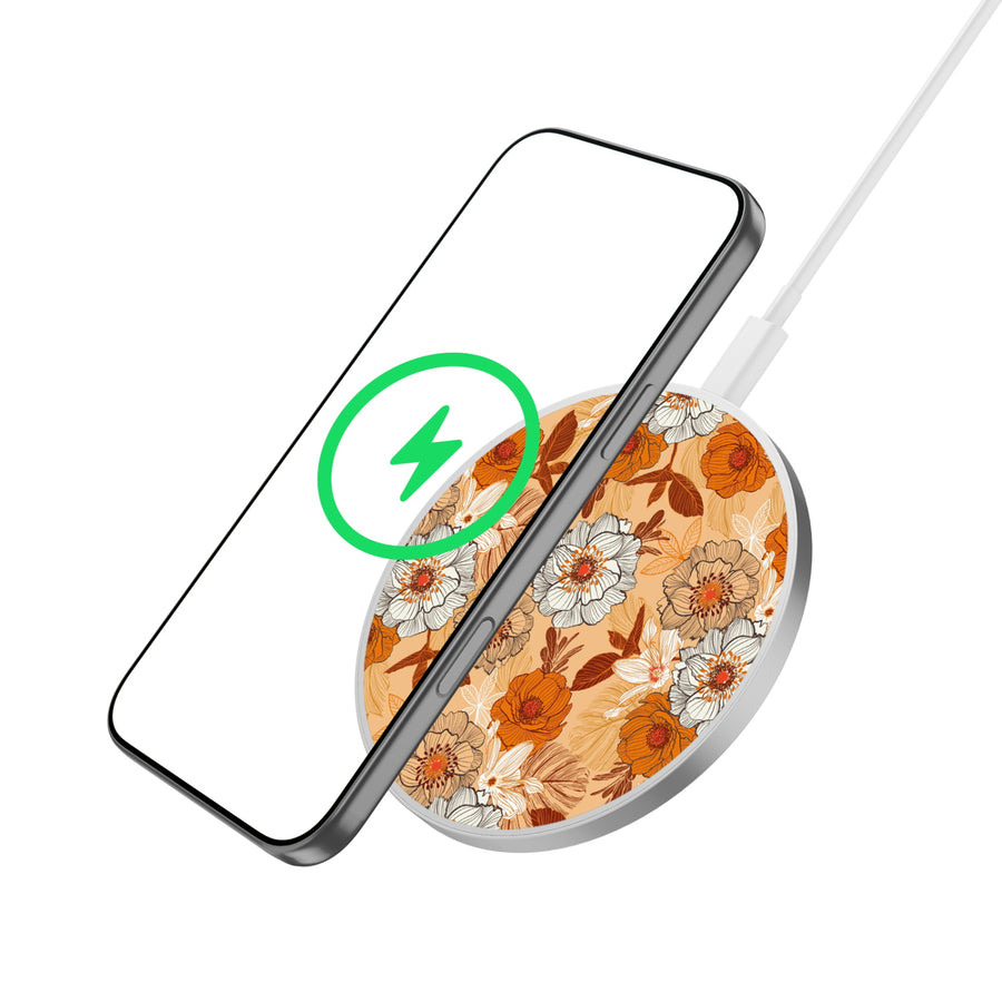 MyBat Design Lab Series Wireless Charging Pad - Silver - Retro Bouquet - MCGWIRC22SL-440-2.jpg