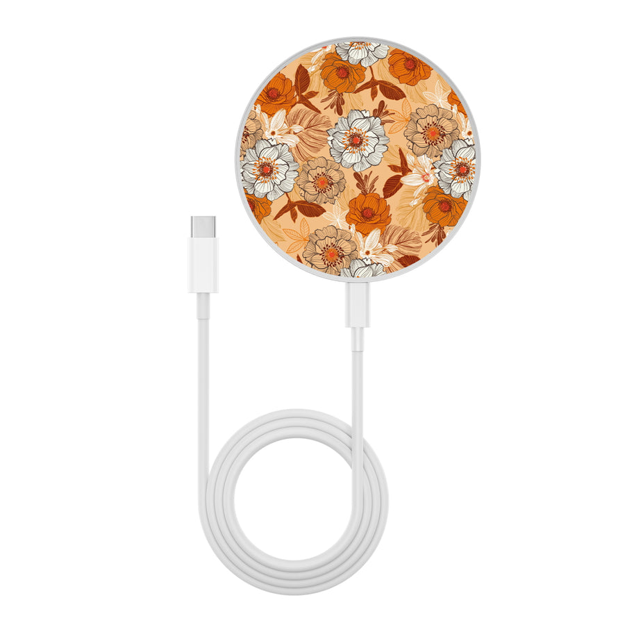 MyBat Design Lab Series Wireless Charging Pad - Silver - Retro Bouquet - MCGWIRC22SL-440-3.jpg