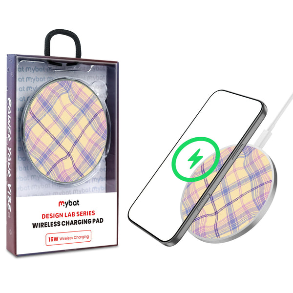 MyBat Design Lab Series Wireless Charging Pad - Silver - Wavy Plaid - MCGWIRC22SL-442-1.jpg