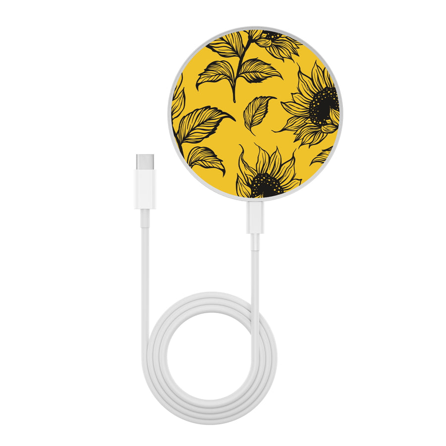 MyBat Design Lab Series Wireless Charging Pad - Silver - Golden Sunflowers - MCGWIRC22SL-444-3.jpg