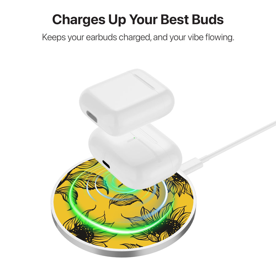 MyBat Design Lab Series Wireless Charging Pad - Silver - Golden Sunflowers - MCGWIRC22SL-444-6.jpg