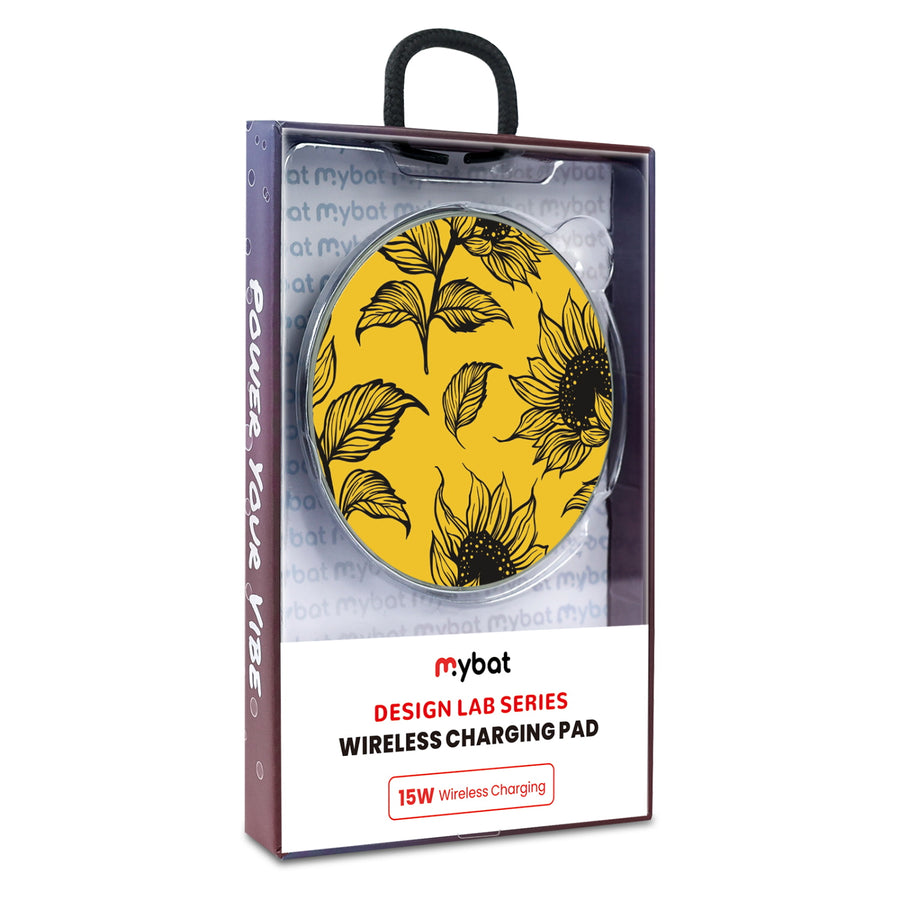 MyBat Design Lab Series Wireless Charging Pad - Silver - Golden Sunflowers - MCGWIRC22SL-444-9.jpg