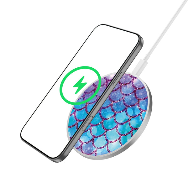 MyBat Design Lab Series Wireless Charging Pad - Silver - Mermaid Scales - MCGWIRC22SL-458-2.jpg