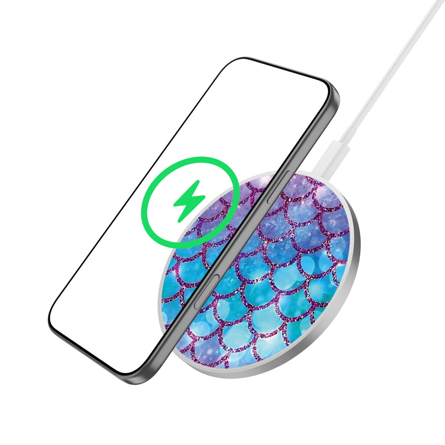 MyBat Design Lab Series Wireless Charging Pad - Silver - Mermaid Scales - MCGWIRC22SL-458-2.jpg