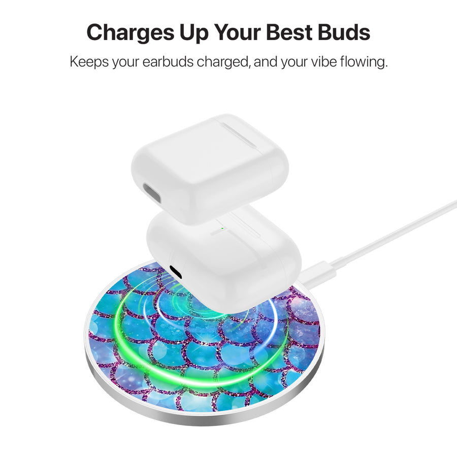 MyBat Design Lab Series Wireless Charging Pad - Silver - Mermaid Scales - MCGWIRC22SL-458-6.jpg