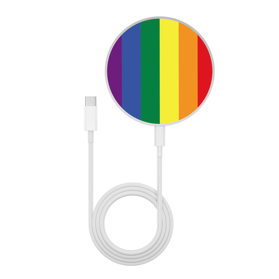 MyBat Design Lab Series Wireless Charging Pad - Silver - Rainbow Stripes - MCGWIRC22SL-459-3.jpg