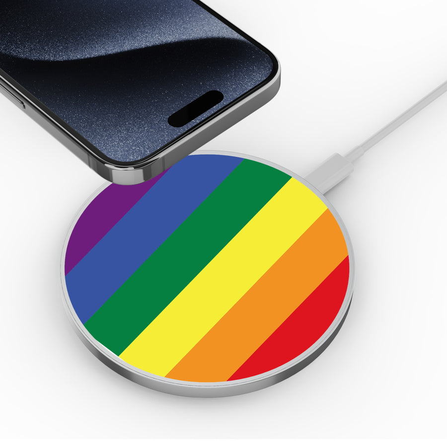 MyBat Design Lab Series Wireless Charging Pad - Silver - Rainbow Stripes - MCGWIRC22SL-459-4.jpg