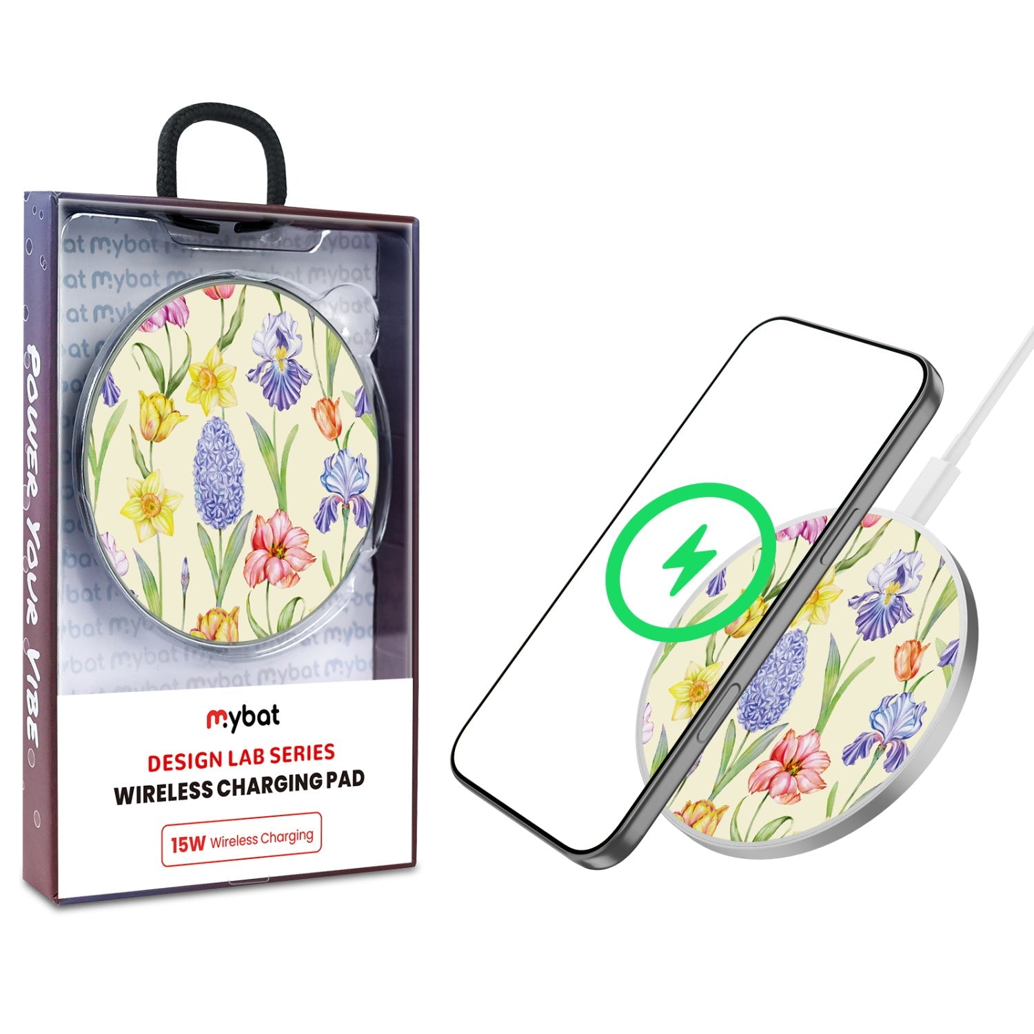 MyBat Design Lab Series Wireless Charging Pad - Silver - Spring Has Sprung