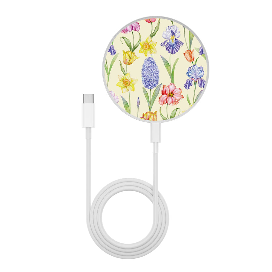 MyBat Design Lab Series Wireless Charging Pad - Silver - Spring Has Sprung - MCGWIRC22SL-467-3.jpg