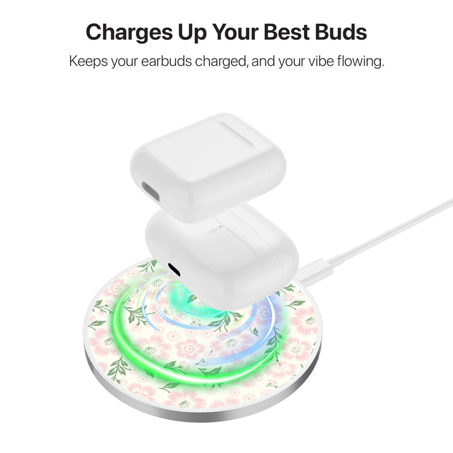 MyBat Design Lab Series Wireless Charging Pad - Silver - Pink Posies - MCGWIRC22SL-473-6.jpg