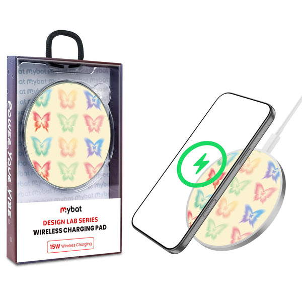 MyBat Design Lab Series Wireless Charging Pad - Silver - Technicolor Butterflies - MCGWIRC22SL-487-1.jpg