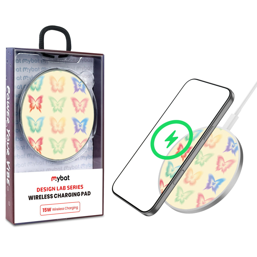 MyBat Design Lab Series Wireless Charging Pad - Silver - Technicolor Butterflies - MCGWIRC22SL-487-1.jpg
