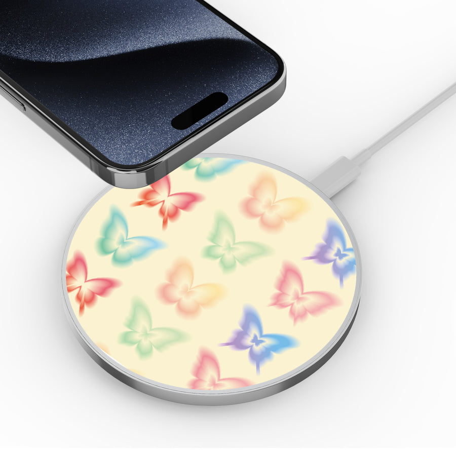 MyBat Design Lab Series Wireless Charging Pad - Silver - Technicolor Butterflies - MCGWIRC22SL-487-4.jpg