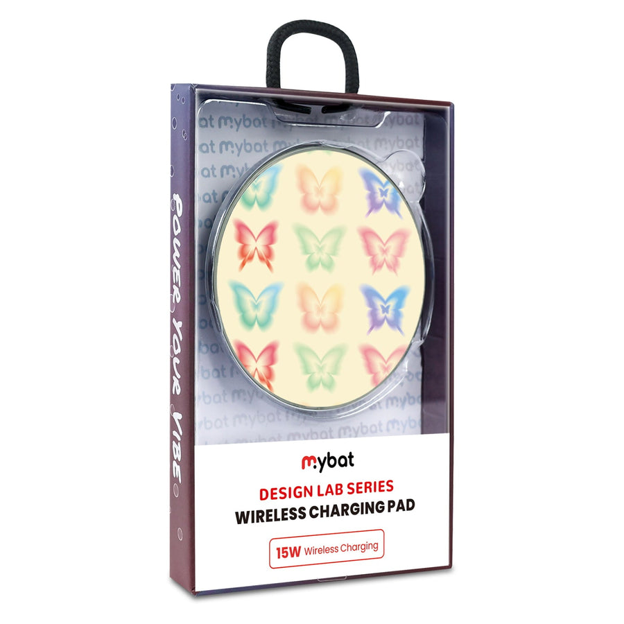 MyBat Design Lab Series Wireless Charging Pad - Silver - Technicolor Butterflies
