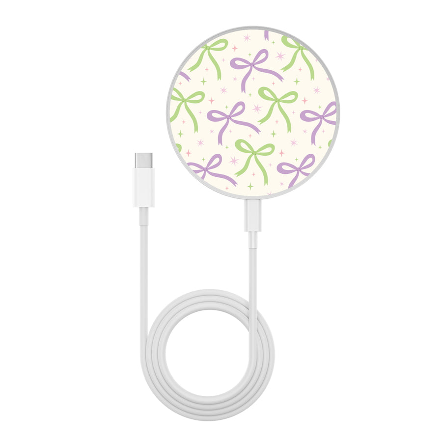 MyBat Design Lab Series Wireless Charging Pad - Silver - Blooming Bows - MCGWIRC22SL-493-3.jpg