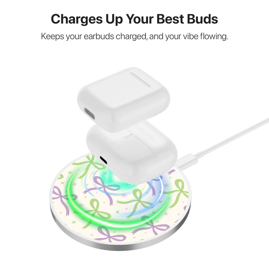 MyBat Design Lab Series Wireless Charging Pad - Silver - Blooming Bows - MCGWIRC22SL-493-5.jpg