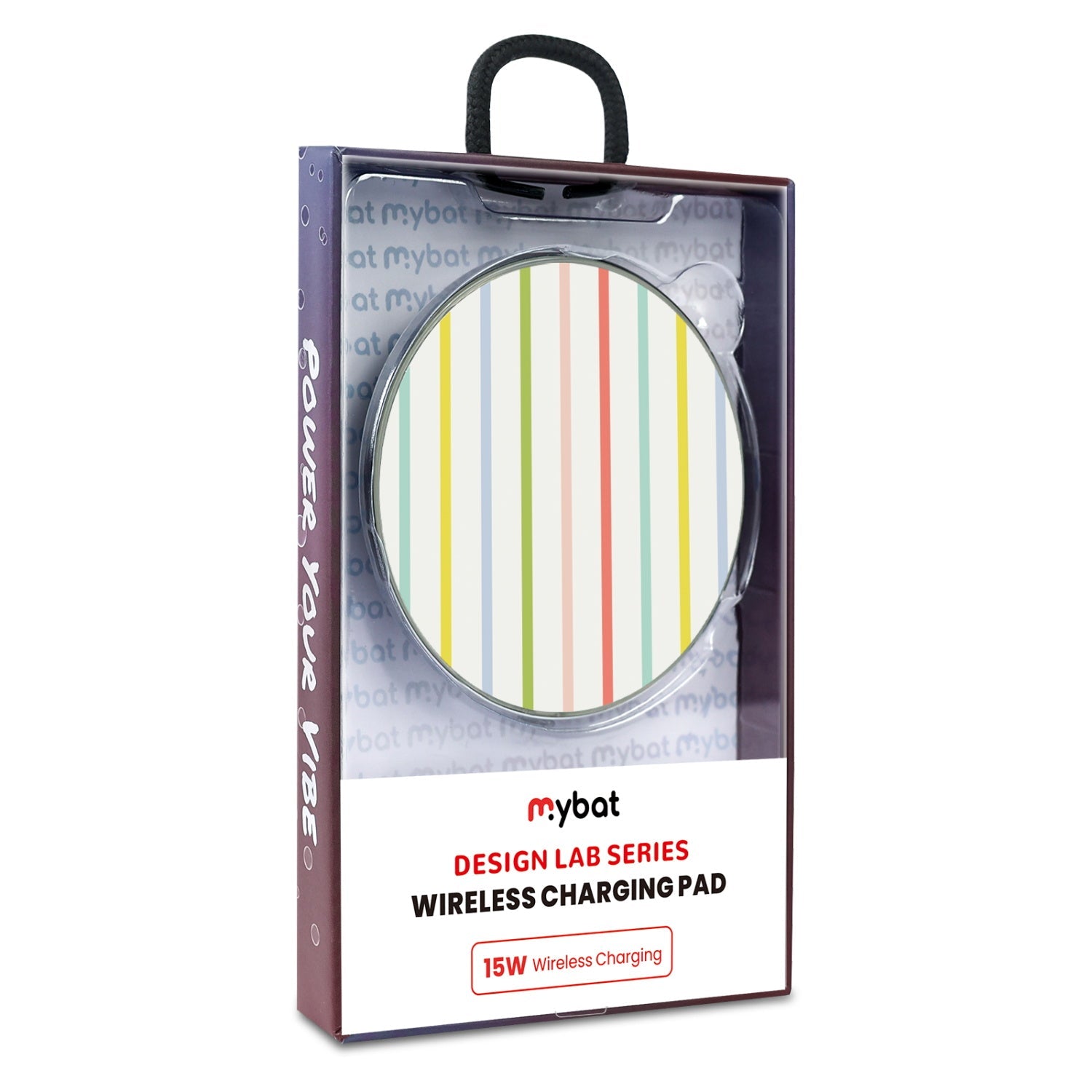 MyBat Design Lab Series Wireless Charging Pad - Silver - Boadwalk Stripes