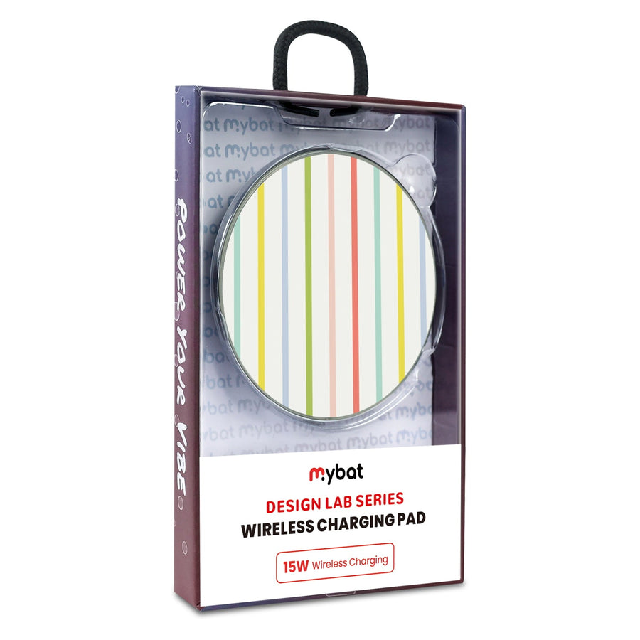 MyBat Design Lab Series Wireless Charging Pad - Silver - Boadwalk Stripes