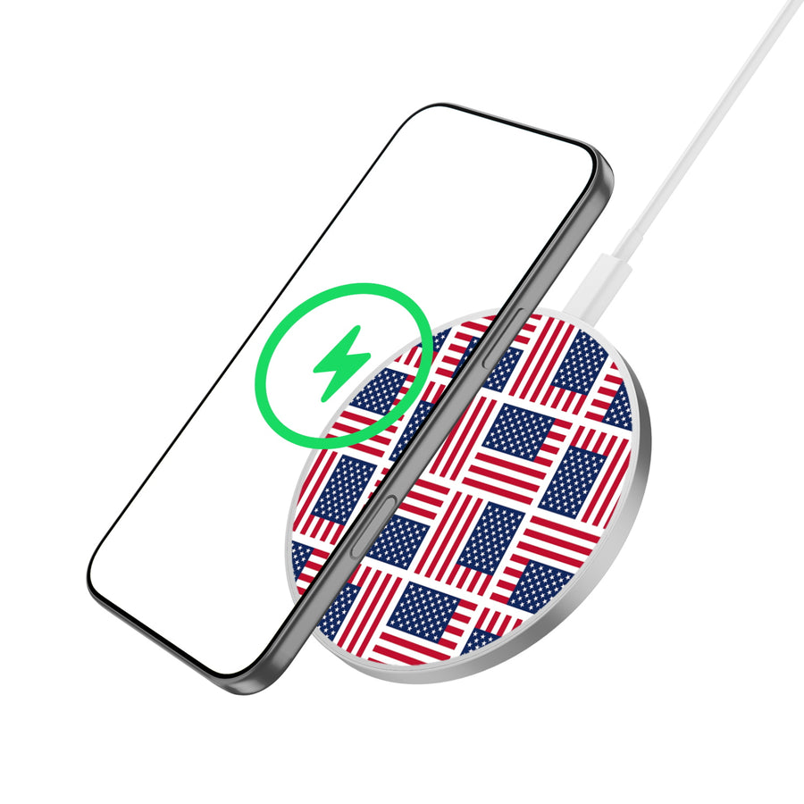 MyBat Design Lab Series Wireless Charging Pad - Silver - Flag Patchwork - MCGWIRC22SL-519-1.JPG
