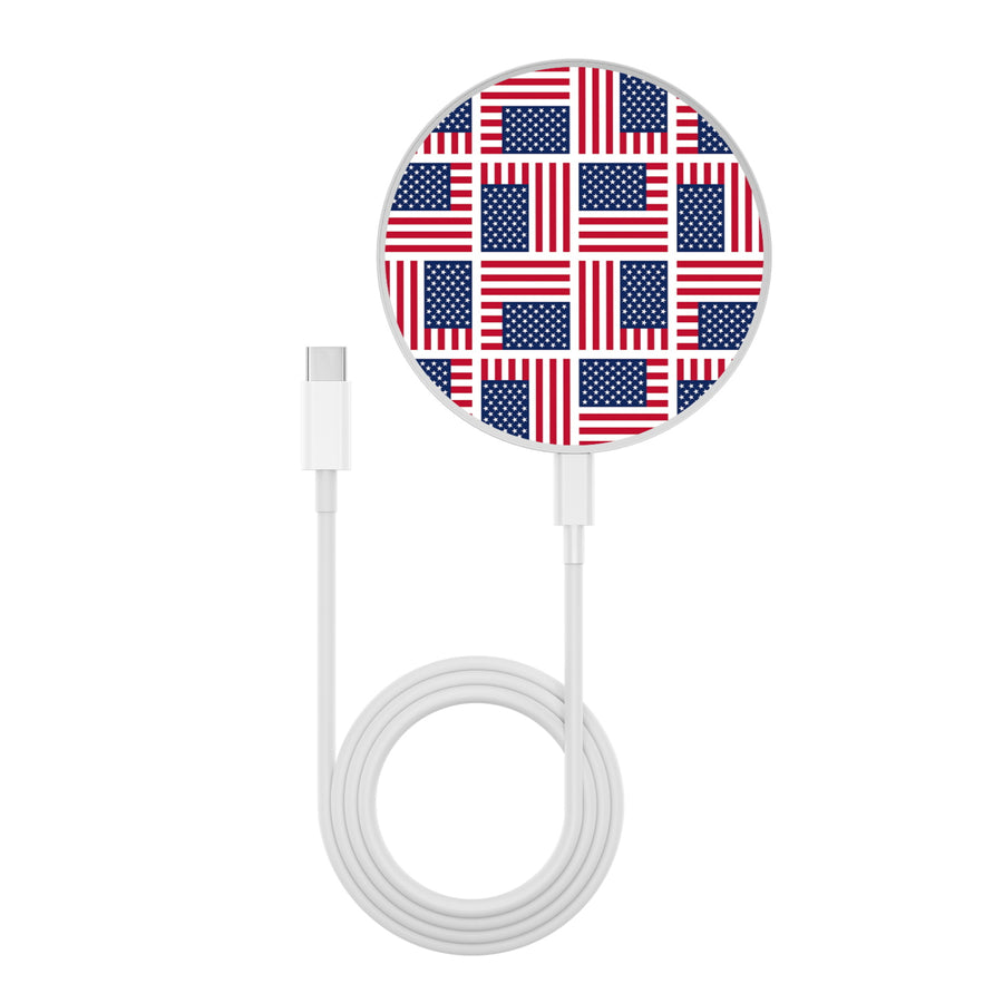 MyBat Design Lab Series Wireless Charging Pad - Silver - Flag Patchwork - MCGWIRC22SL-519-2.JPG