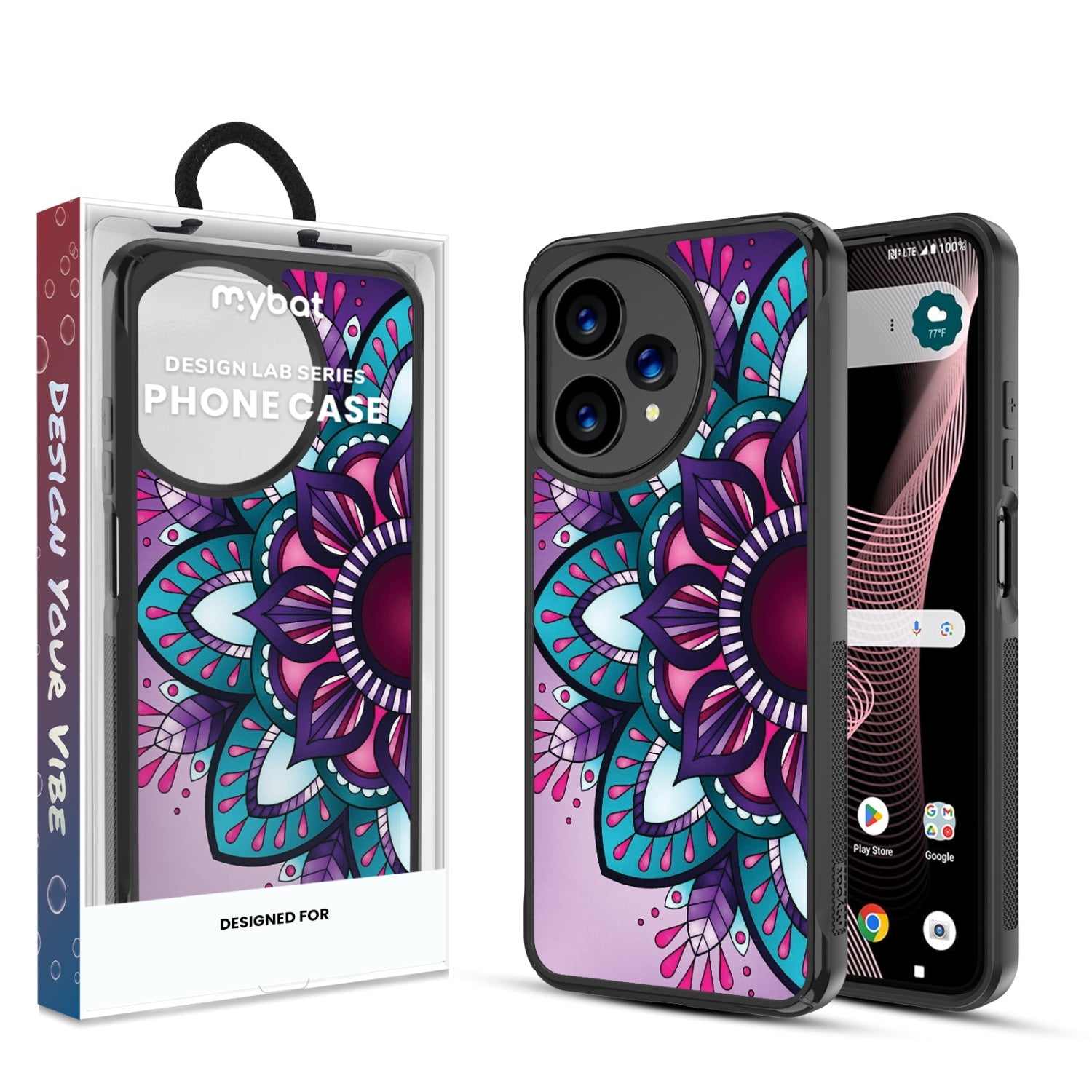 MyBat Design Lab Series Case for Cricket Icon Plus 2026 - Flower Mandala