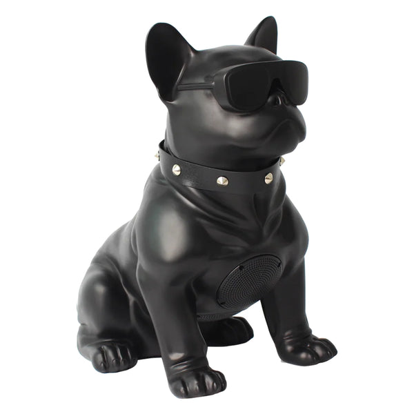 MaxPower Wooof Frenchie Style 13" Tall Dog Speaker With Glasses And Mic - Black - MD561-BK-1.jpg