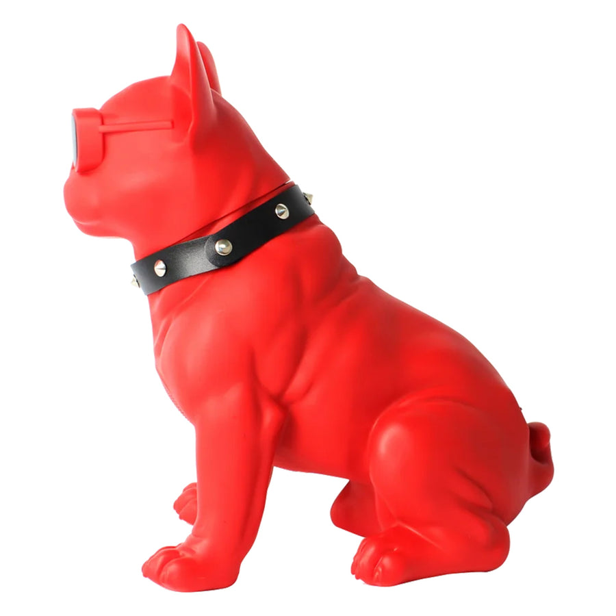 MaxPower Wooof Frenchie Style 13" Tall Dog Speaker With Glasses And Mic - Red - MD561-RED-2.jpg
