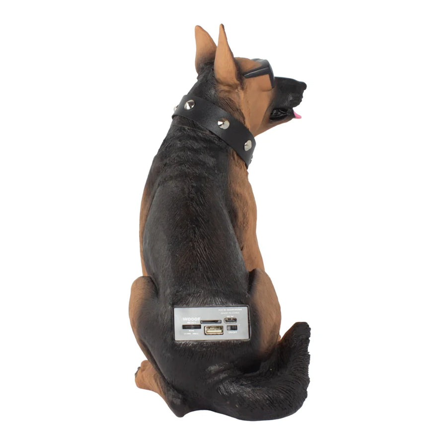 MaxPower Wooof 11" Tall Speaker German Sheperd Style With Glasses & Collar - Brown - MD5671-BROWN-5.jpg
