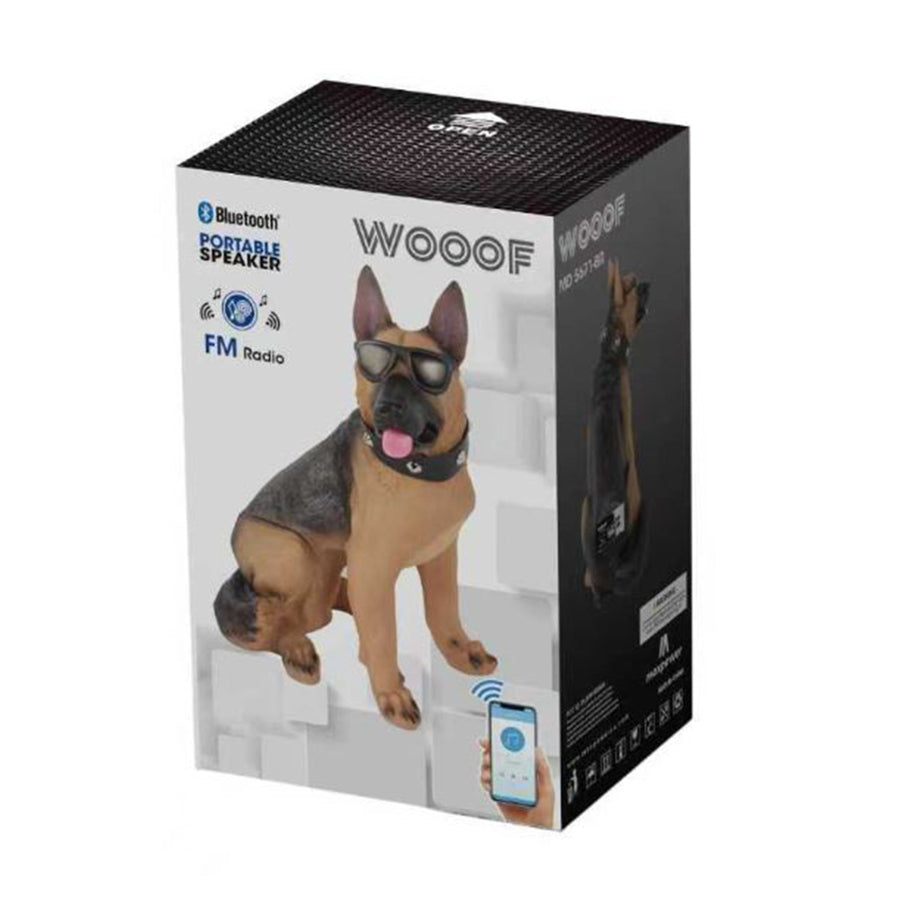 MaxPower Wooof 11" Tall Speaker German Sheperd Style With Glasses & Collar - Brown - MD5671-BROWN-8.jpg