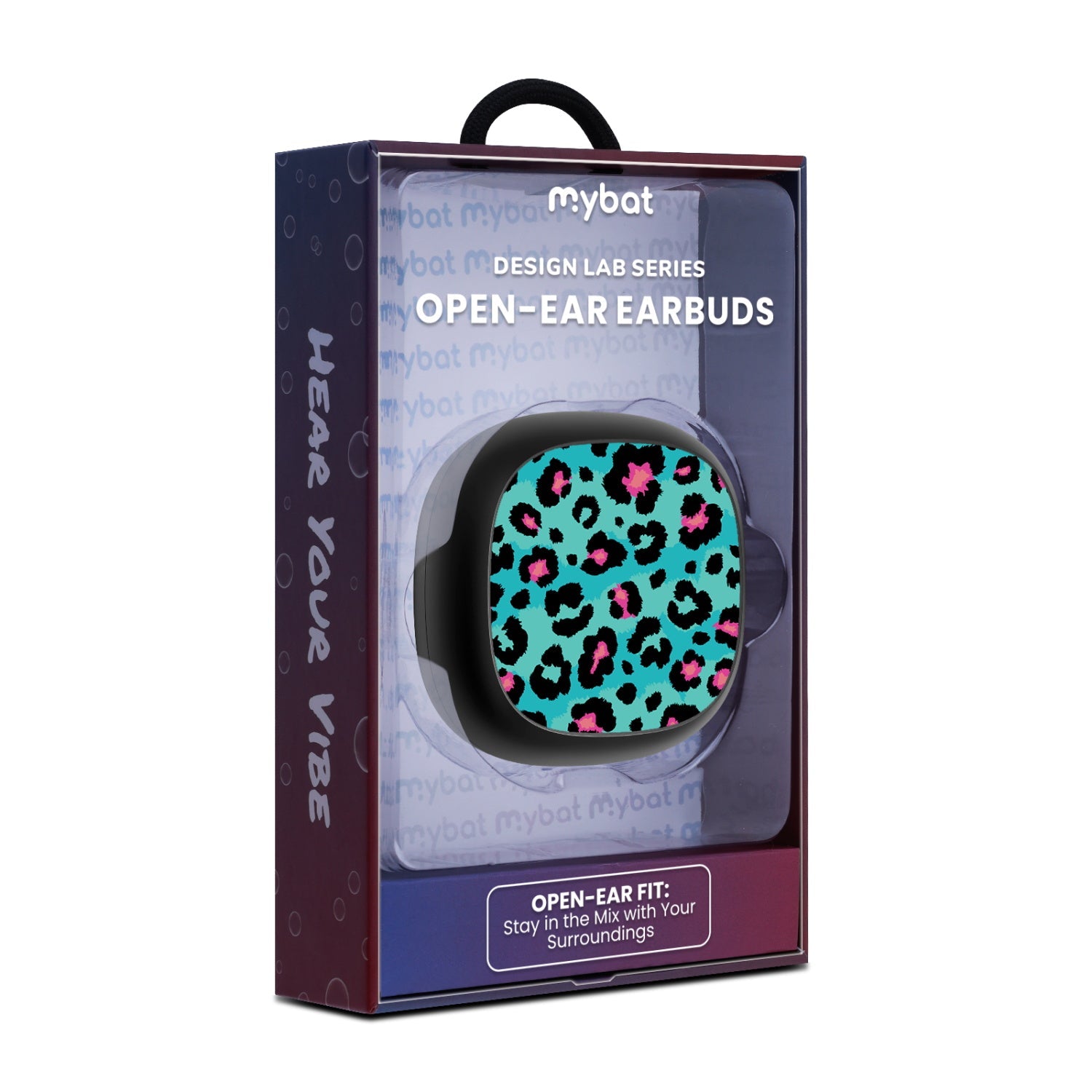 MyBat Design Lab Open-Ear Earbuds - Black - Multicolor Leopard