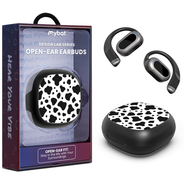 MyBat Design Lab Open-Ear Earbuds - Black - Original Cow Print - MFHSBTST251-014-1.jpg