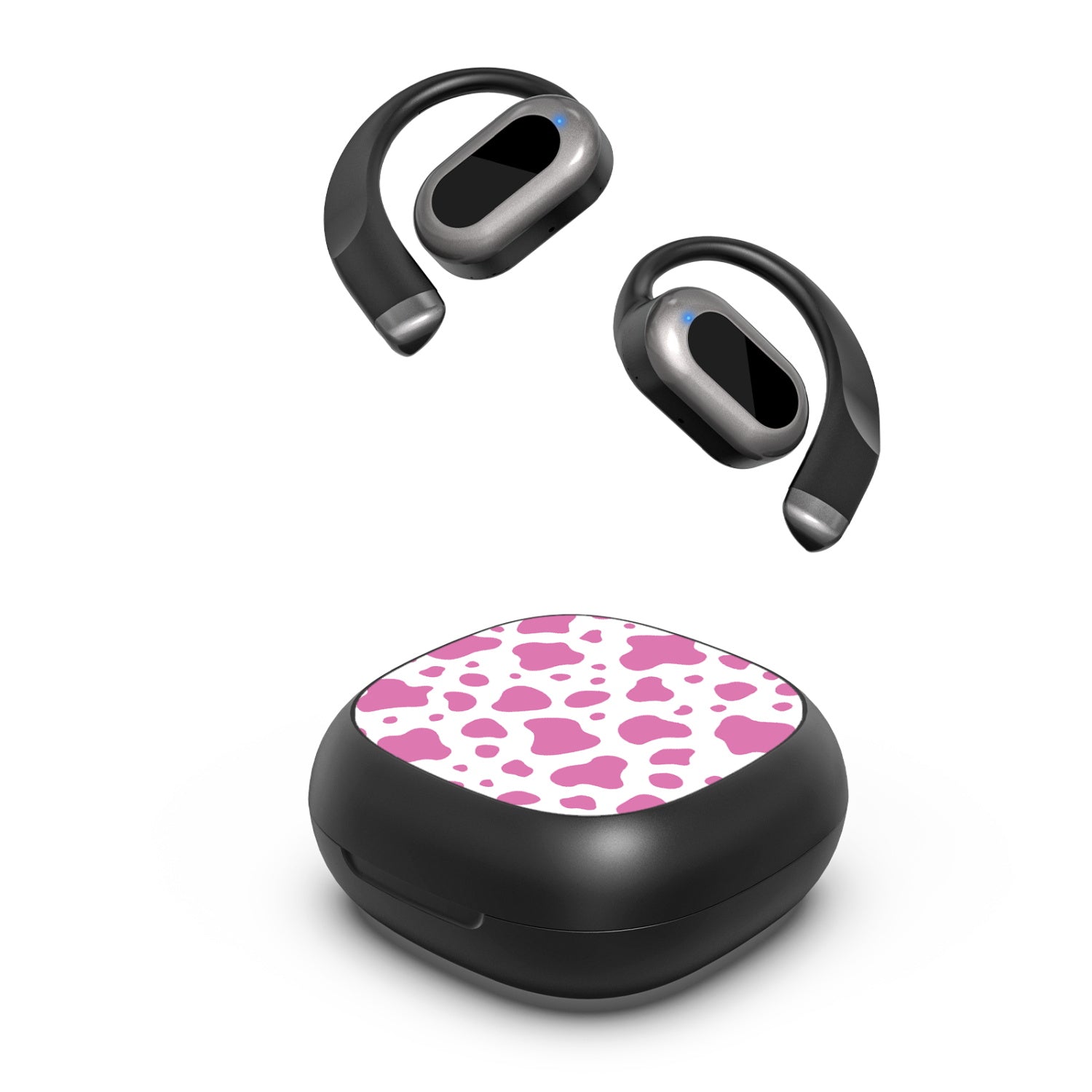 MyBat Design Lab Open-Ear Earbuds - Black - Pink Cow Print - MFHSBTST251-015-2.jpg