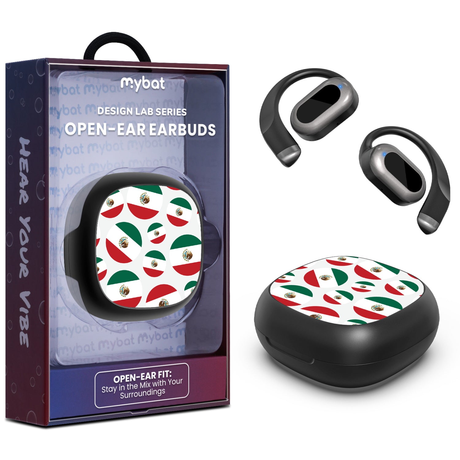 MyBat Design Lab Open-Ear Earbuds - Black - Mexican Pride - MFHSBTST251-025-1.jpg