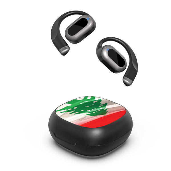 MyBat Design Lab Open-Ear Earbuds - Black - Lebanese Flag - MFHSBTST251-033-2.jpg