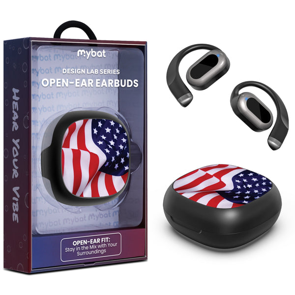 MyBat Design Lab Open-Ear Earbuds - Black - Stars & Stripes - MFHSBTST251-042-1.jpg