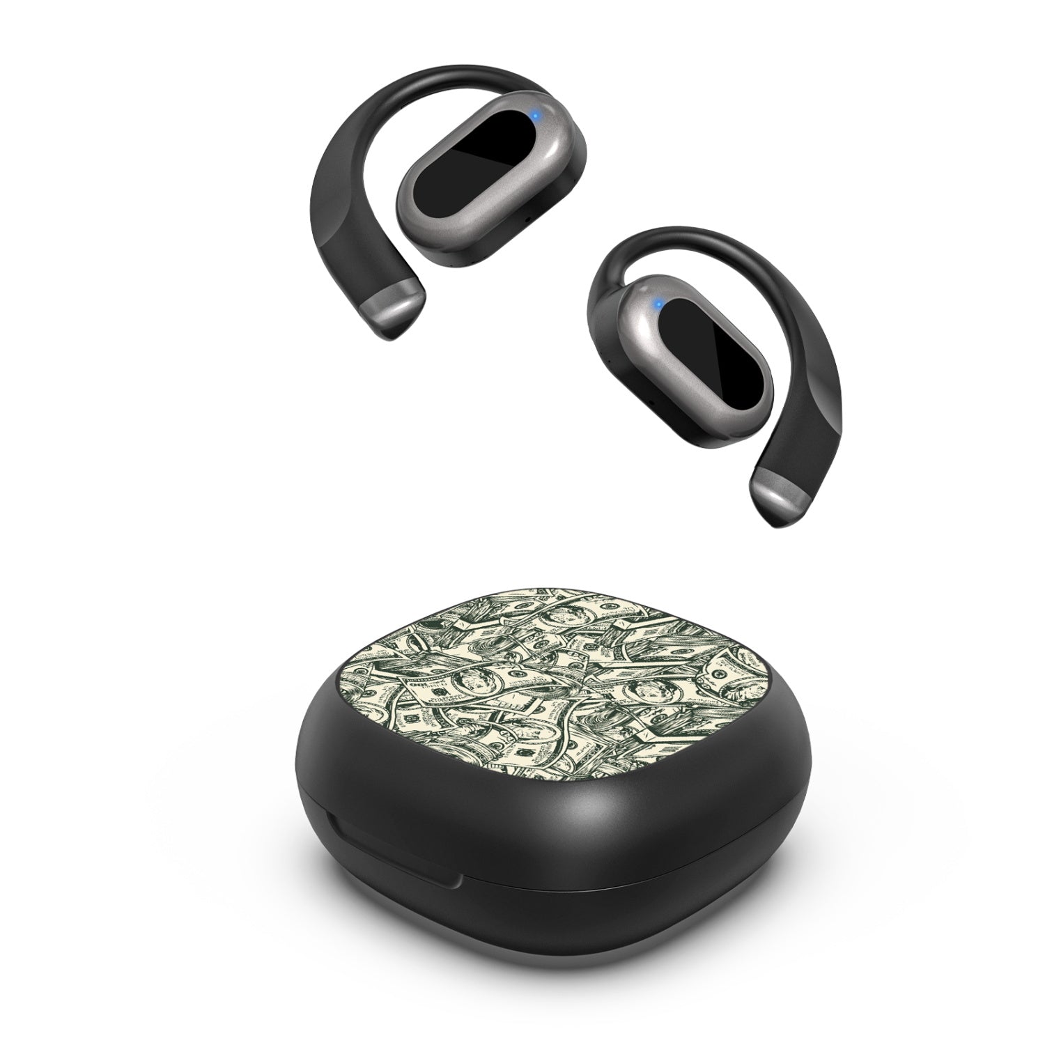 MyBat Design Lab Open-Ear Earbuds - Black - Money Stack - MFHSBTST251-082-2.jpg