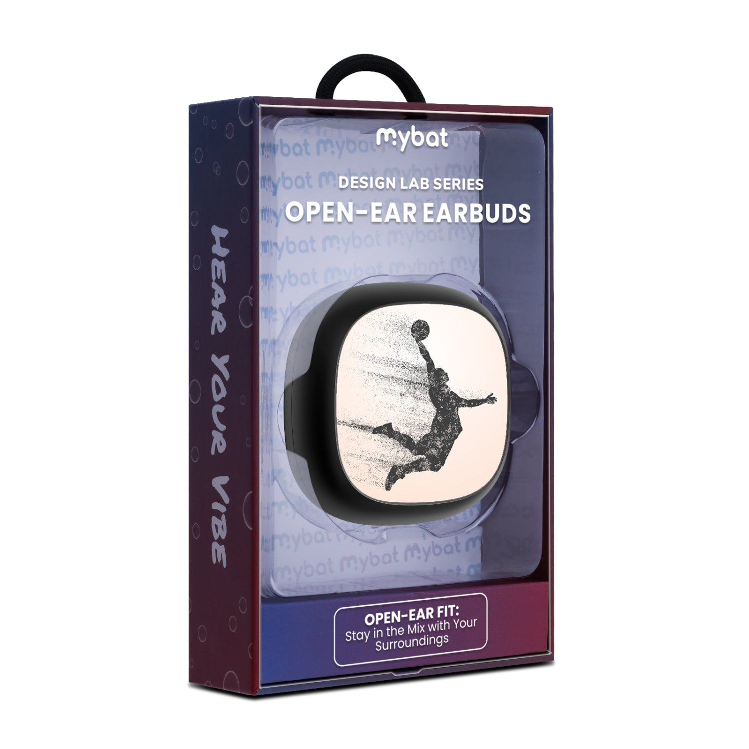 MyBat Design Lab Open-Ear Earbuds - Black - Slam Dunk