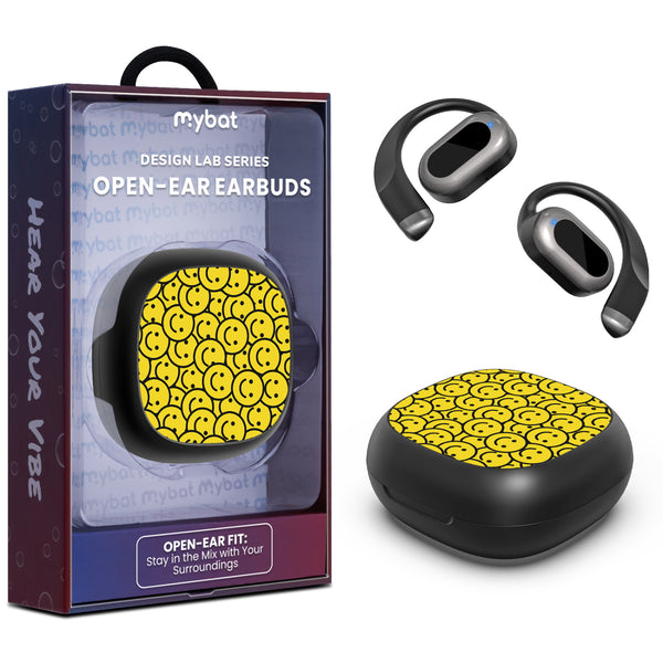 MyBat Design Lab Open-Ear Earbuds - Black - Smiley Faces - MFHSBTST251-097-1.jpg