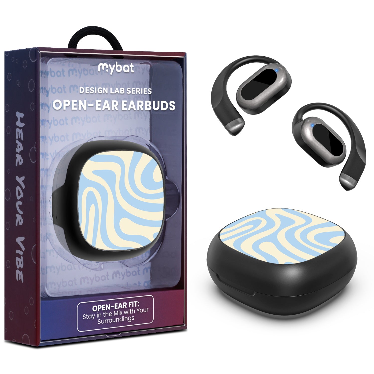 MyBat Design Lab Open-Ear Earbuds - Black - Wavy Baby - MFHSBTST251-102-1.jpg