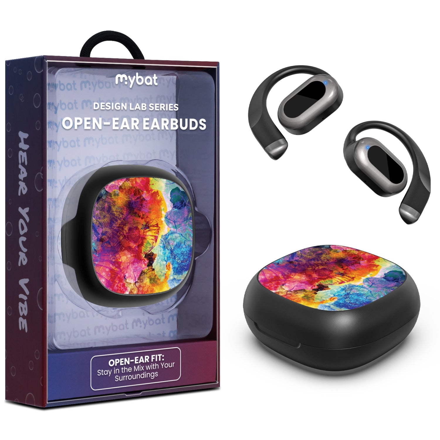 MyBat Design Lab Open-Ear Earbuds - Black - Color Burst - MFHSBTST251-108-1.jpg