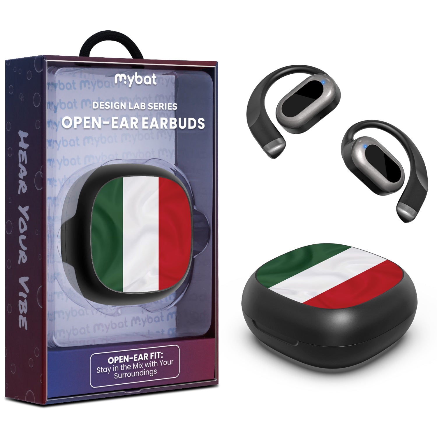 MyBat Design Lab Open-Ear Earbuds - Black - Hungary Flag - MFHSBTST251-149-1.jpg