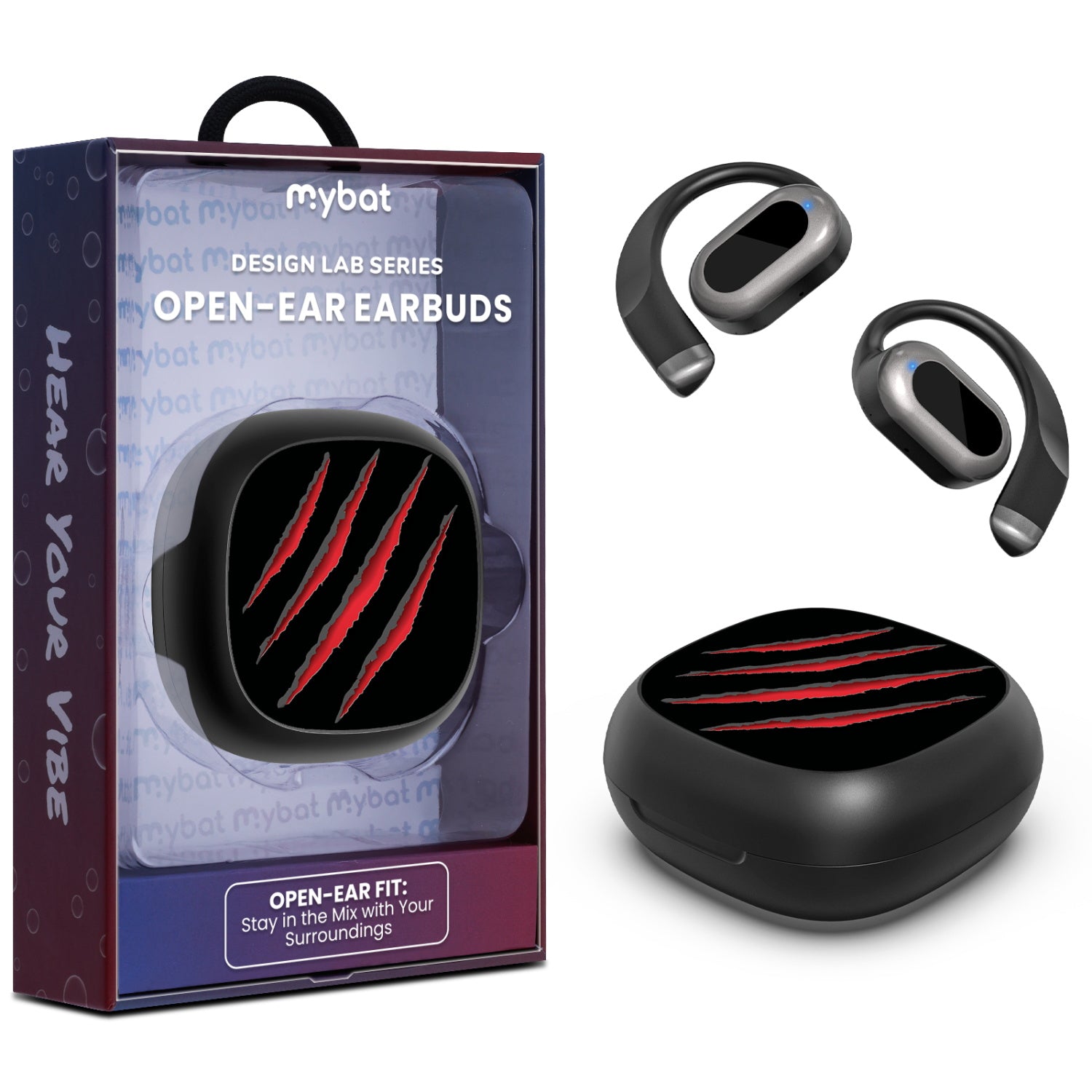 MyBat Design Lab Open-Ear Earbuds - Black - Claw Marks - MFHSBTST251-231-1.jpg
