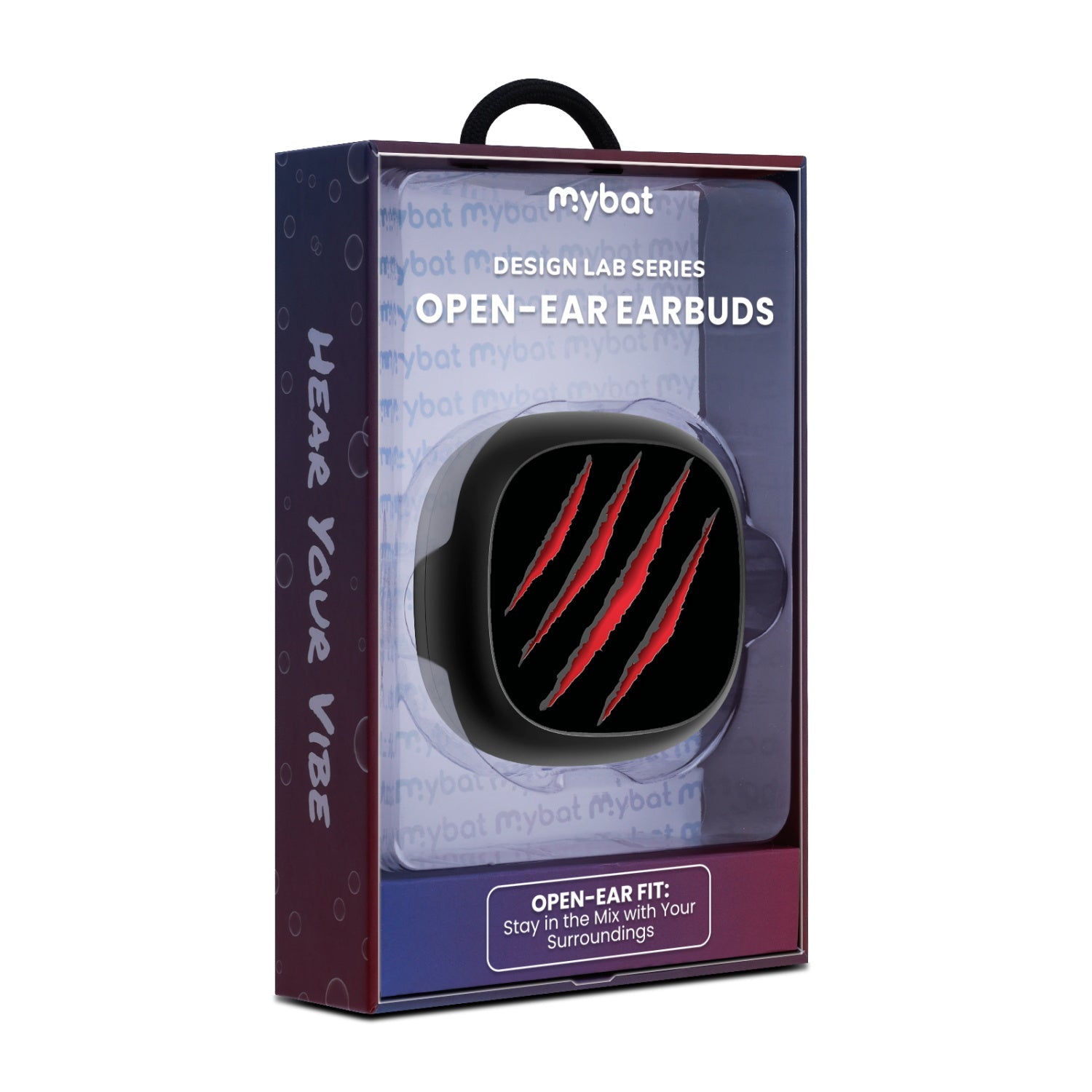 MyBat Design Lab Open-Ear Earbuds - Black - Claw Marks