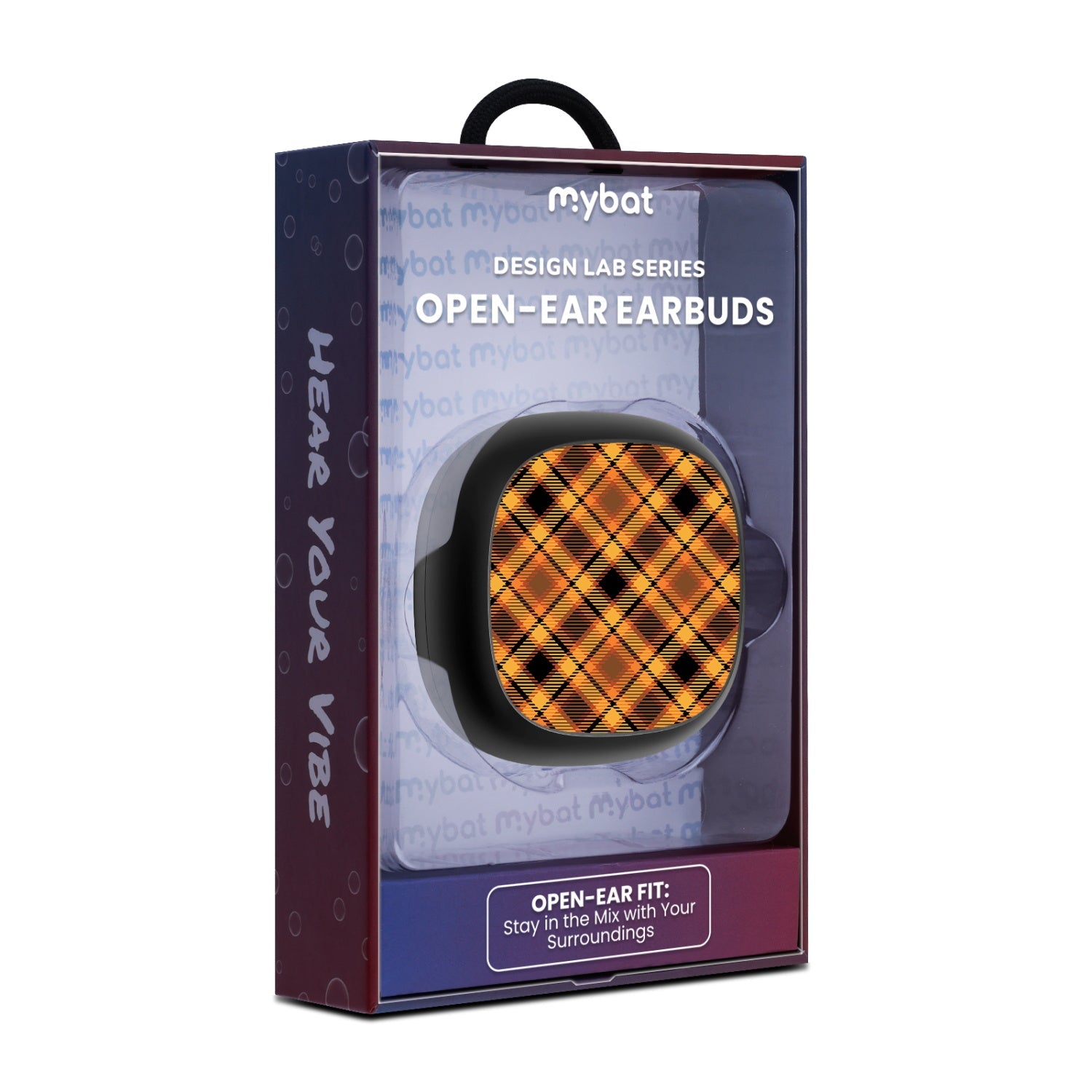 MyBat Design Lab Open-Ear Earbuds - Black - Fall Flannel