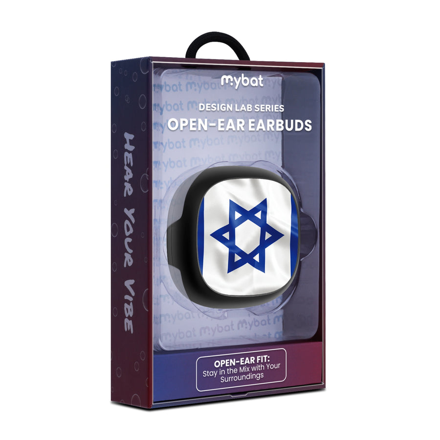 MyBat Design Lab Open-Ear Earbuds - Black - Israel Flag - MFHSBTST251-308-10.jpg